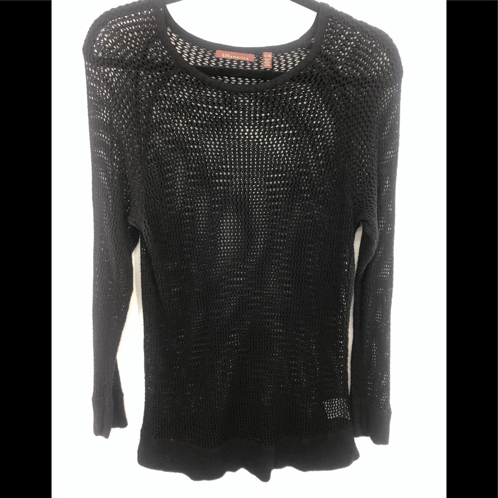 525 America Black Mesh Sweater sz XL - Picture 2 of 7